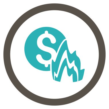 Yangın felaketi fiyat düz yuvarlak vektör simgesi