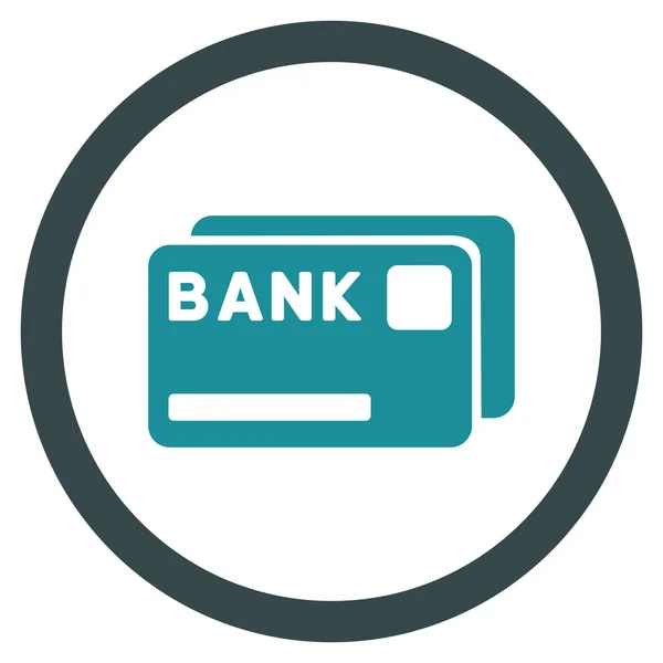 Tarjetas bancarias redondeadas planas Vector Icon — Archivo Imágenes Vectoriales