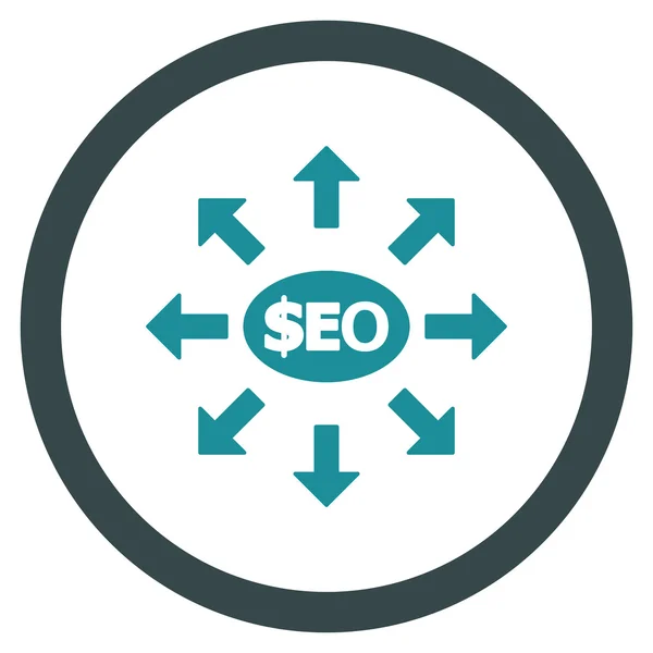 Icon de vetor arredondado plano de marketing Seo —  Vetores de Stock