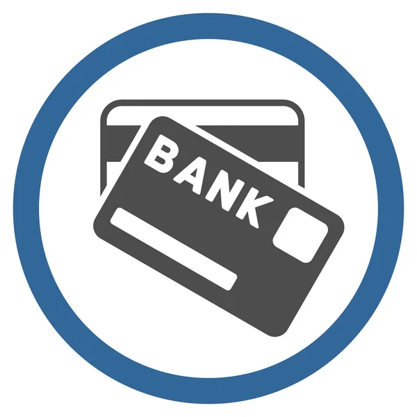 Bankkarten flaches gerundetes Vektorsymbol — Stockvektor