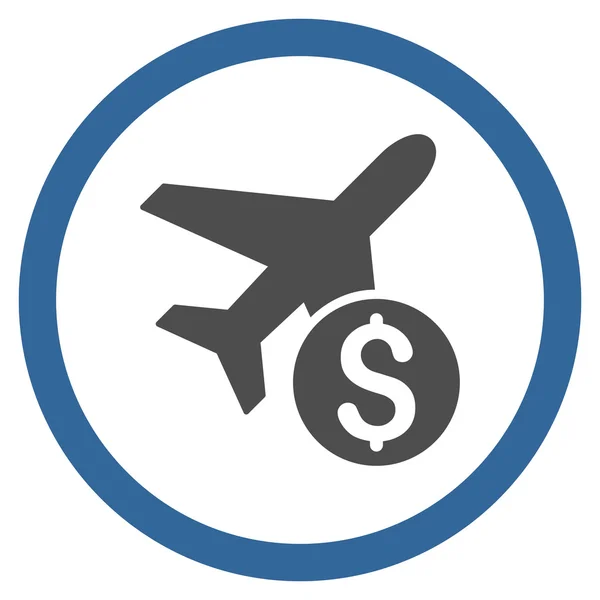 Airplane Price Flat Rounded Vector Icon — Stock Vector