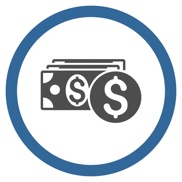 Dollar Cash Flat arrondi vecteur Icône — Image vectorielle