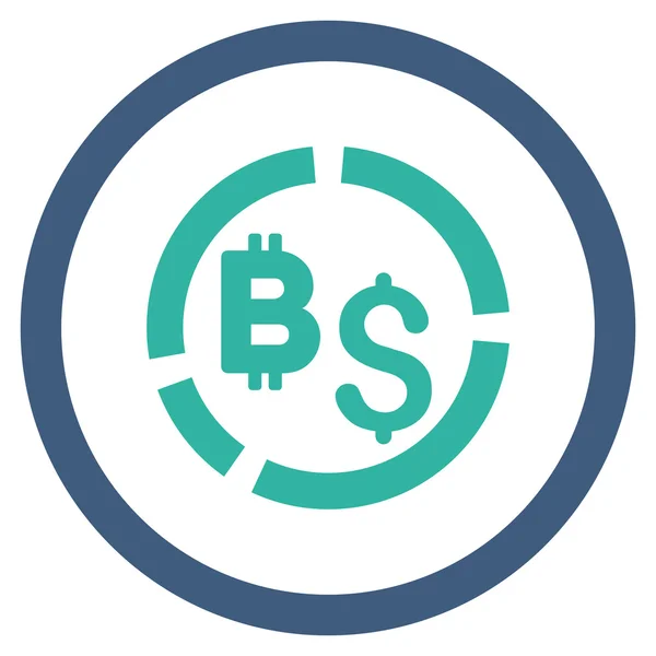 Bitcoin 金融図フラット丸みを帯びたベクトル アイコン — ストックベクタ