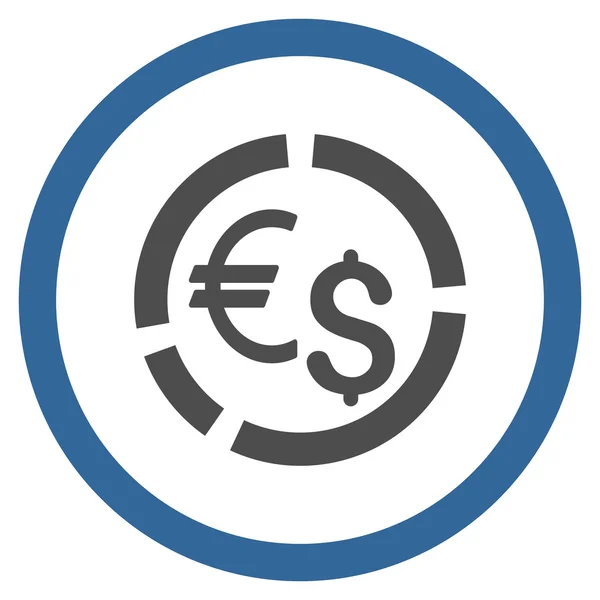 Valuta Diagram plat afgeronde Vector Icon — Stockvector