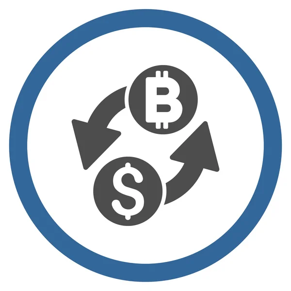 Доллар Bitcoin Exchange Плоская округлая векторная икона — стоковый вектор
