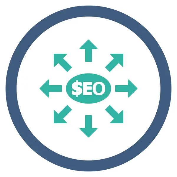 Seo Marketing plano redondeado Vector Icono — Vector de stock