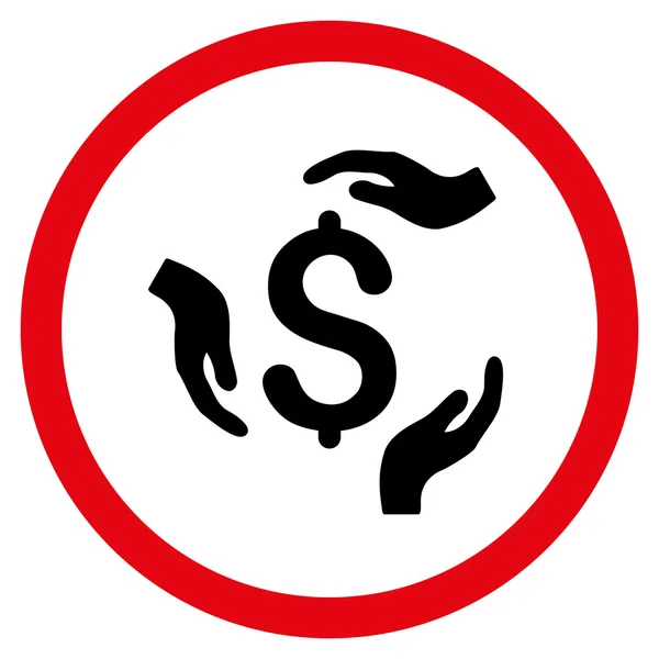 Dolar Pielęgnacja rąk płaskie wektor zaokrąglona ikona — Wektor stockowy