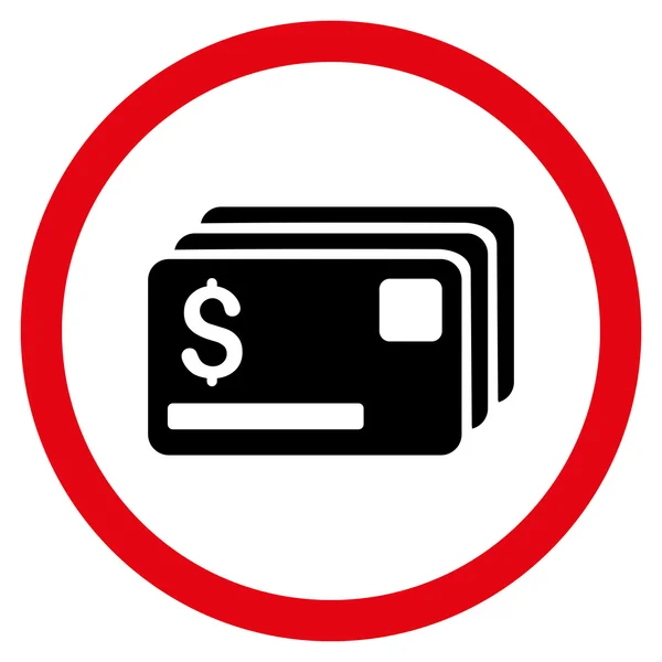 Karty kredytowe płaskie wektor zaokrąglona ikona — Wektor stockowy