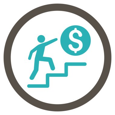 İş adımları düz yuvarlak vektör simgesi