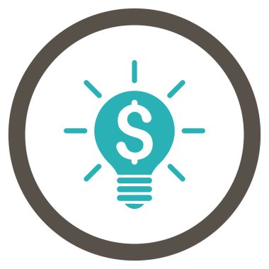 İş fikri ampul düz yuvarlak vektör simgesi