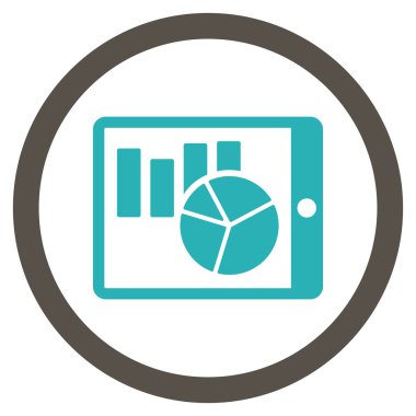 Pda düz yuvarlak vektör simge listeleri