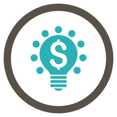 İş Patent ampul düz yuvarlak vektör simgesi