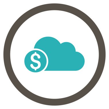 Bulut düz yuvarlak vektör simge bankacılık