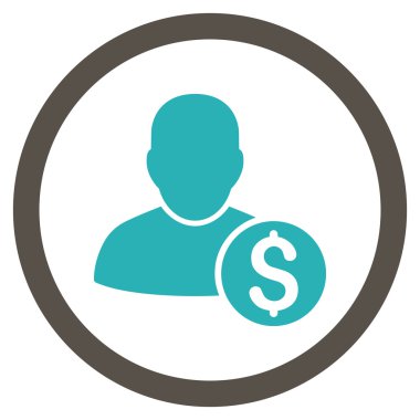 İşadamı düz yuvarlak vektör simgesi