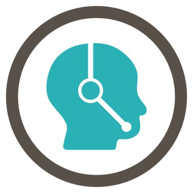 Çağrı Merkezi operatörü düz yuvarlak vektör simgesi