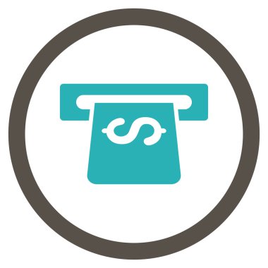 ATM düz yuvarlak vektör simgesi