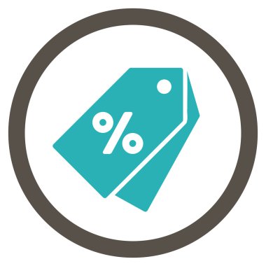 Etiketler düz yuvarlak vektör simgesi yüzde indirim