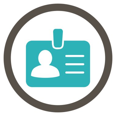 Kişi rozet düz yuvarlak vektör simgesi