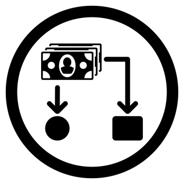 Nakit akışı yuvarlak vektör simgesi