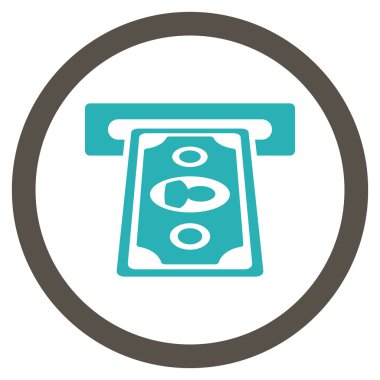 Ödeme Terminal düz yuvarlak vektör simgesi