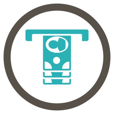 Banknot düz yuvarlak vektör simge çekilme