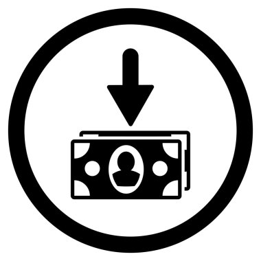 Banknot gelir yuvarlak vektör simgesi