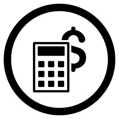 İş hesap makinesi yuvarlak vektör simgesi