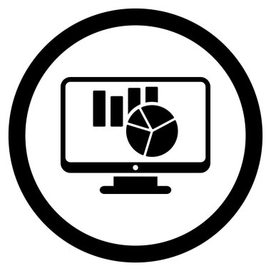 İzleme grafikleri vektör simge yuvarlak