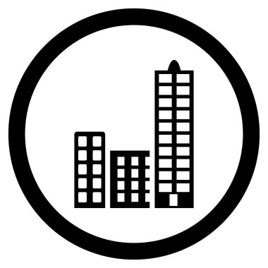 Şehir yuvarlak vektör simgesi