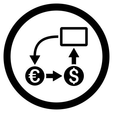 Nakit akışı Euro Döviz vektör simge yuvarlak