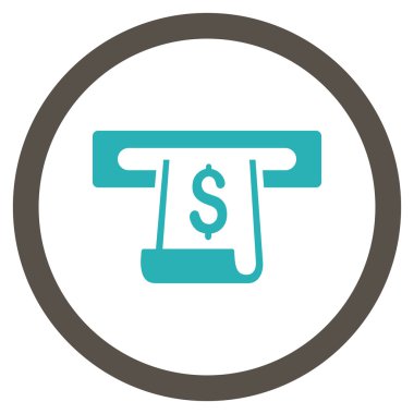 Kağıt giriş yuvası düz yuvarlak vektör simgesi