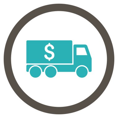 Para teslim düz yuvarlak vektör simgesi