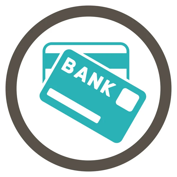 Cartões bancários Flat Rounded Vector Icon —  Vetores de Stock
