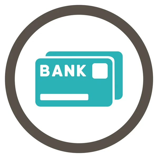 Τράπεζα εικονίδιο επίπεδη στρογγυλεμένες διάνυσμα κάρτες — Διανυσματικό Αρχείο