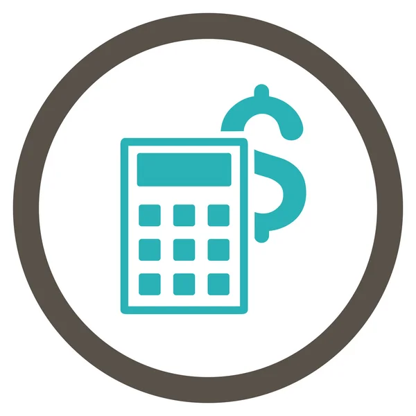 Business Calculator Flat Rounded Vector Icon — Stock Vector