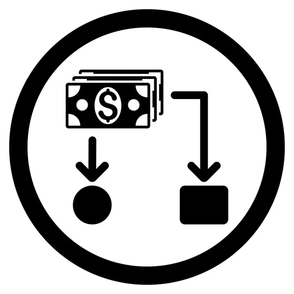 Cashflow afgeronde Vector Icon — Stockvector