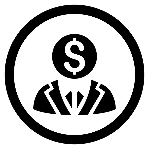 Bankier wektor zaokrąglona ikona — Wektor stockowy