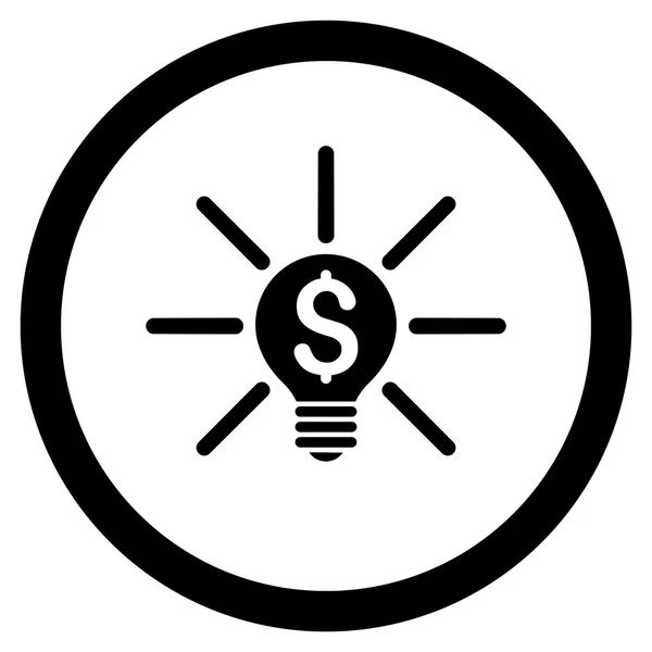 Obchodní myšlenkou žárovka zaoblené vektorové ikony — Stockový vektor