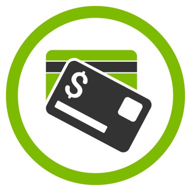 Banka kartları yuvarlak vektör simgesi