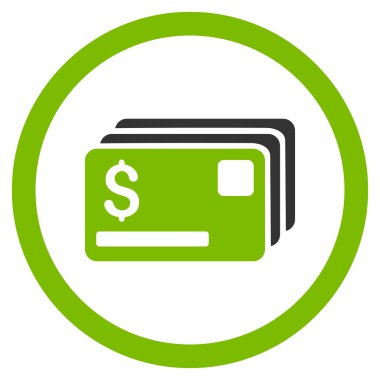 Kredi kartları yuvarlak vektör simgesi