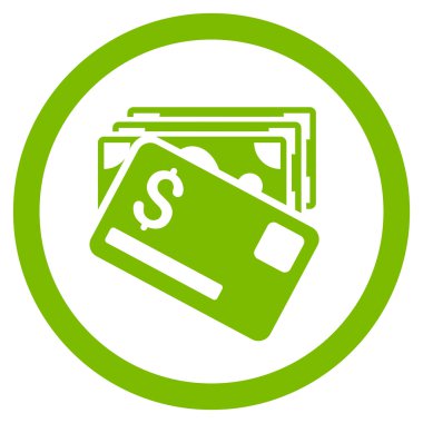 Banknotlar ve Kart Yuvarlak Vektör Simgesi