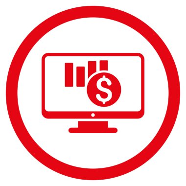 Satış grafiği yuvarlak vektör simge izleme