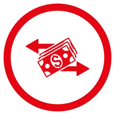 Doları banknot ödemeler yuvarlak vektör simgesi