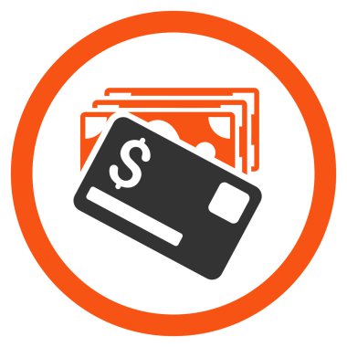 Banknotlar ve Kart Yuvarlak Vektör Simgesi