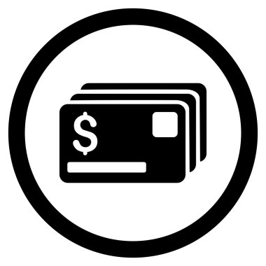 Kredi kartları yuvarlak vektör simgesi