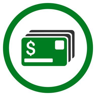 Kredi kartları yuvarlak vektör simgesi