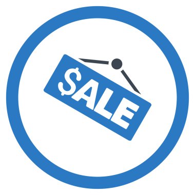 Satılık tabela yuvarlak vektör simgesi