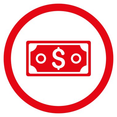 Doları banknot yuvarlak vektör simgesi