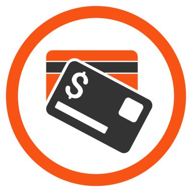 Banka kartları yuvarlak vektör simgesi