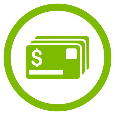 Kredi kartları yuvarlak vektör simgesi